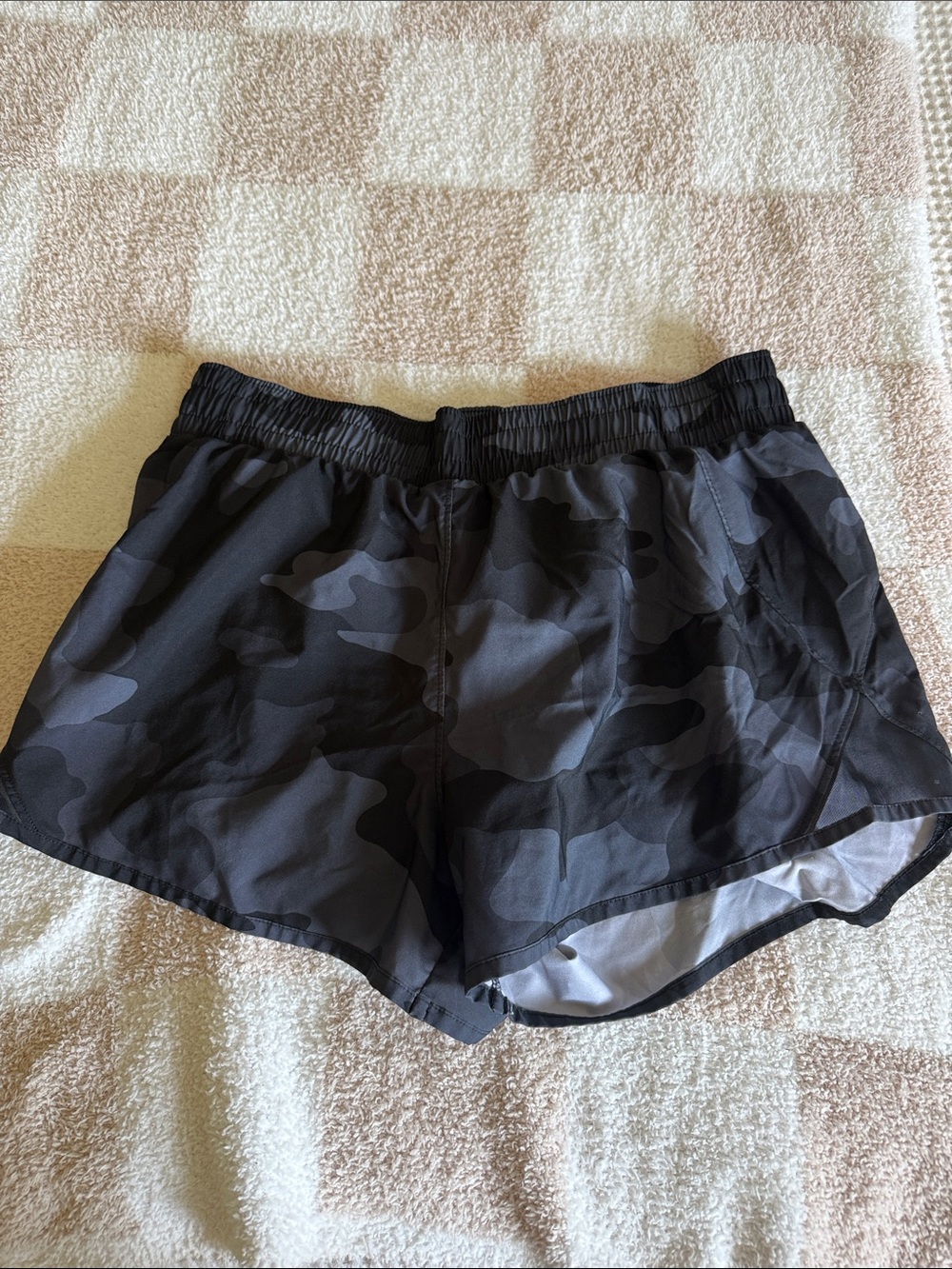 all in motion Women's Black Gray Camo Athletic Shorts